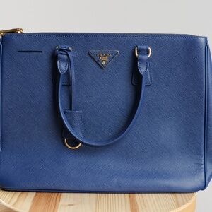 🔵 Large PRADA Galleria Saffiano Bluette